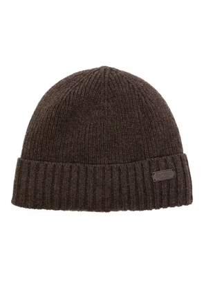 Barbour Carlton logo-patch beanie - Brown