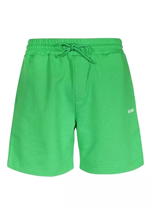 MSGM elasticated-waistband logo-detail shorts - Green