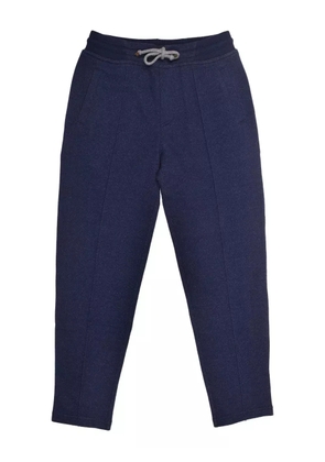 Brunello Cucinelli elasticated-waistband wool trousers - Blue