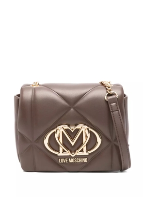 Love Moschino quilted logo-plaque cross-body bag - Brown