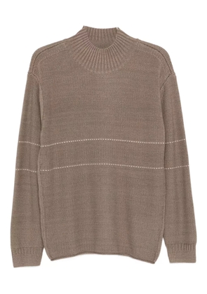 Emporio Armani high-neck striped sweater - Brown
