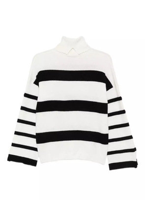 LIU JO striped turtleneck sweater - White