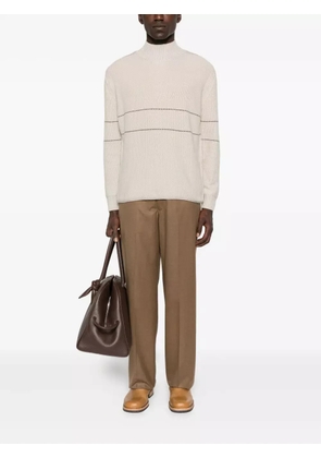 Emporio Armani high-neck striped sweater - Neutrals