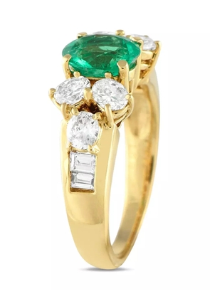 LB Exclusive 18K yellow gold diamond and emerald ring