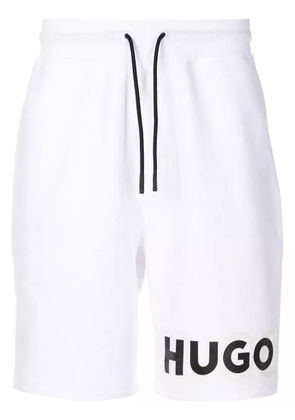 HUGO logo-print track shorts - White