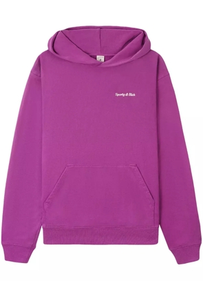 Sporty & Rich Classic embroidered-logo hoodie - Purple