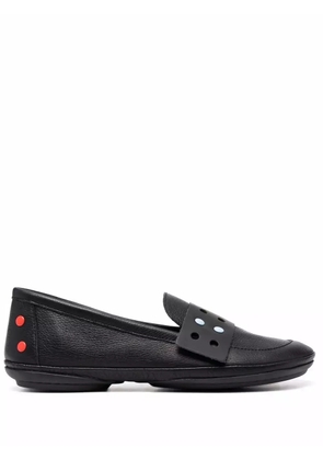 Camper perforated-strap leather loafers - Black