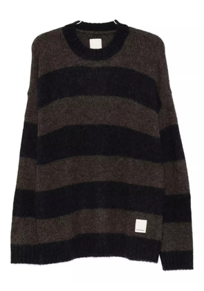 Emporio Armani striped crew-neck sweater - Brown