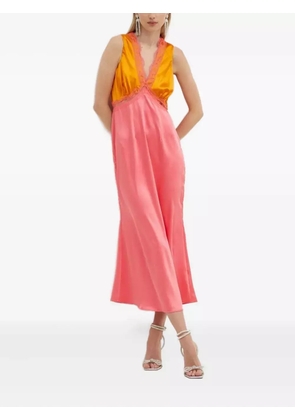 NEVER FULLY DRESSED lace-insert satin dress - Pink