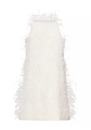 PINKO feather-embellished dress - White