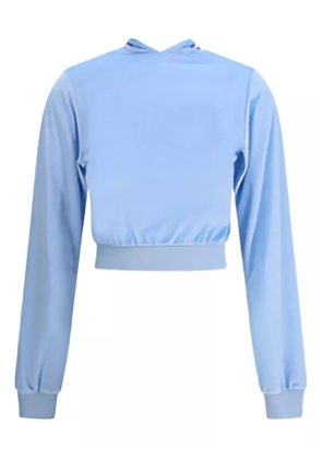 Balenciaga tie-detail zip-up top - Blue