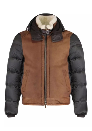 Moorer leather-paneled puffer jacket - Black