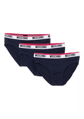 Moschino logo-band briefs pack (pack of three) - Blue