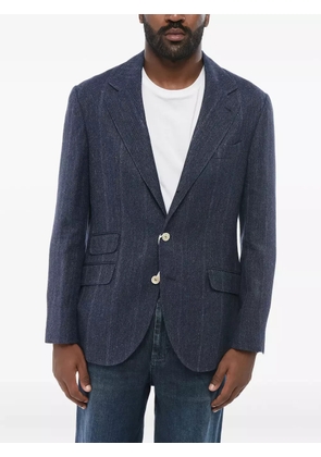 Brunello Cucinelli single-breasted linen blazer - Blue