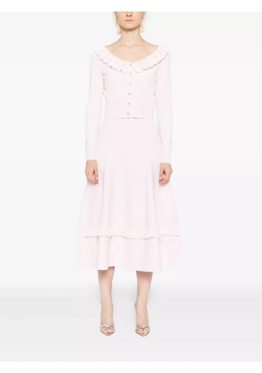 Needle & Thread pointelle-trim knitted skirt - Pink