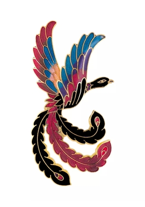 Susan Caplan Vintage 1980s Paradise Bird brooch - Black