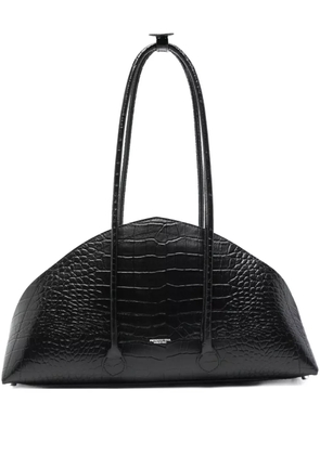 FEDERICO CINA Tortellino crocodile-embossed shoulder bag - Black
