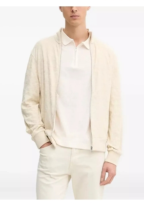 BOSS textured zip-up sweater - Neutrals