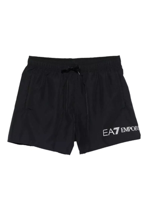 Ea7 Emporio Armani logo-print swim shorts - Black