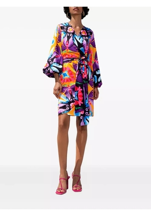 TWINSET balloon-sleeve wrap dress - Purple