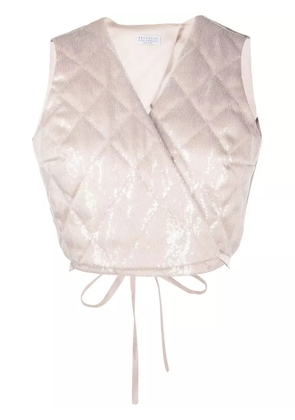 Brunello Cucinelli quilted wrap vest - Neutrals