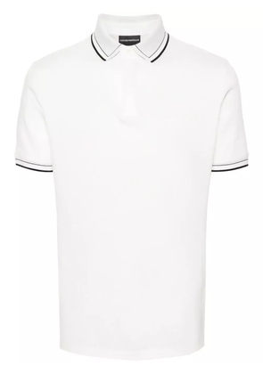 Emporio Armani logo-embroidered cotton polo shirt - Neutrals