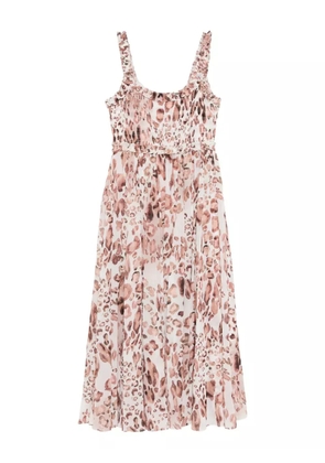 Needle & Thread leopard smocked gown - Neutrals