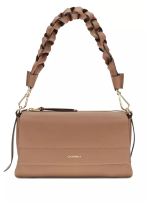 Coccinelle Boheme braided-handle calf-leather shoulder bag - Brown