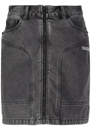 Off-White zip-front denim skirt - Grey