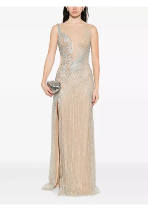 Holland & Holland embellished round-neck maxi dress - Neutrals