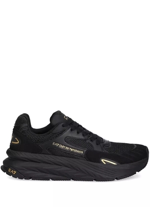 Ea7 Emporio Armani logo-detail mesh sneakers - Black