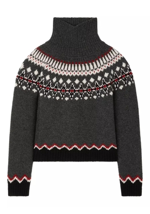 Alanui Sweet Winter fair isle turtleneck sweater - Grey