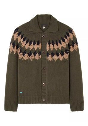 Alanui Fairisle pattern wool cardigan - Green
