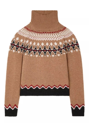 Alanui Sweet Winter fairisle turtleneck sweater - Brown