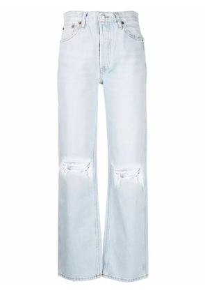 RE/DONE wide-leg distressed jeans - Blue