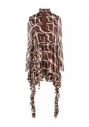 Alexis Amalia ruffled mini dress - Brown