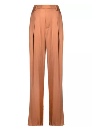 Brunello Cucinelli high-waisted silk tailored trousers - Orange