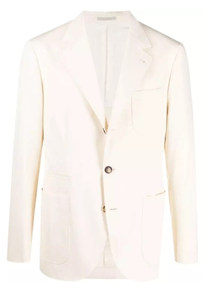 Brunello Cucinelli fitted single-breasted blazer - White