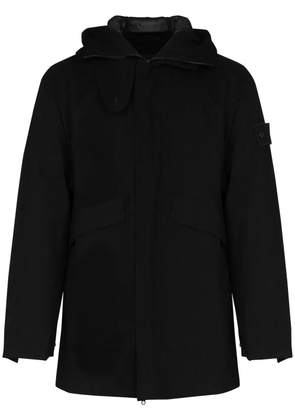 Stone Island Compass-patch hooded jacket - Black