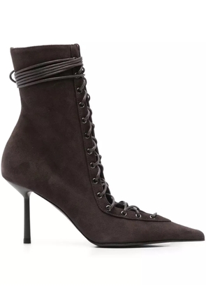 Le Silla 80mm Colette lace-up pointed-toe ankle boots - Brown