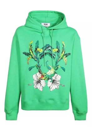 MSGM floral-print hoodie - Green