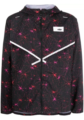 Nike graphic-print lightweight hooded jacket - Black