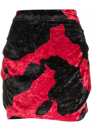 COUNTY OF MILAN velvet-effect draped mini skirt - Black