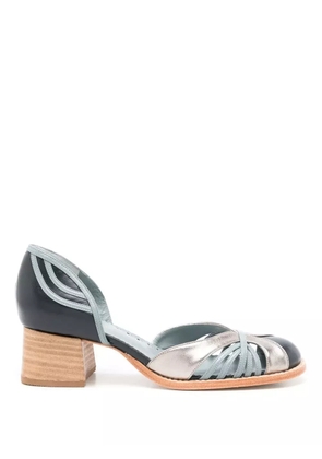 Sarah Chofakian Elaine 35mm colour-block pumps - Blue