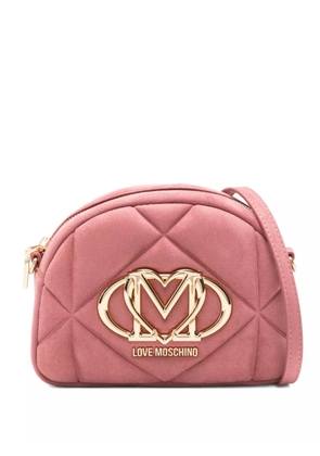 Love Moschino quilted logo-plaque cross-body bag - Pink