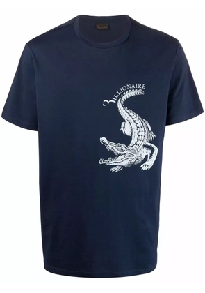 Billionaire crocodile-motif cotton T-Shirt - Blue