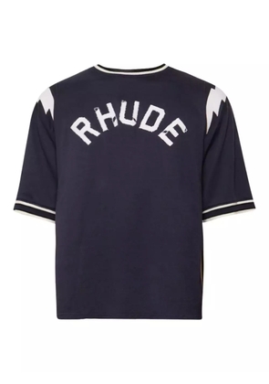 RHUDE logo-detail baseball T-shirt - Blue