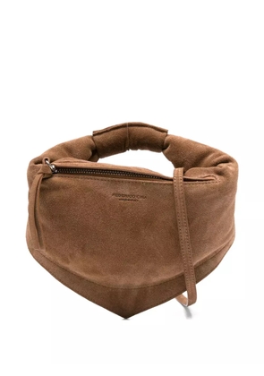 FEDERICO CINA mini Torttelino suede tote bag - Brown