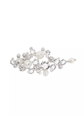 Swarovski crystal-pearl brooch - Silver