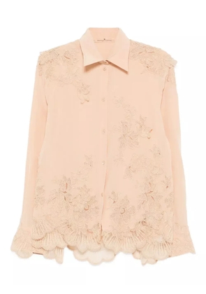 Ermanno Scervino floral lace-embellished shirt - Neutrals